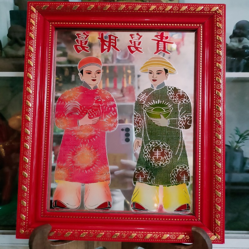 Bài vị CẬU TÀI CẬU QUÝ khung đỏ 21cm*28cm - thờ cúng.