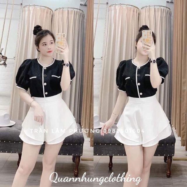 Áo sơ mi viền xốp nhiều màu sắc