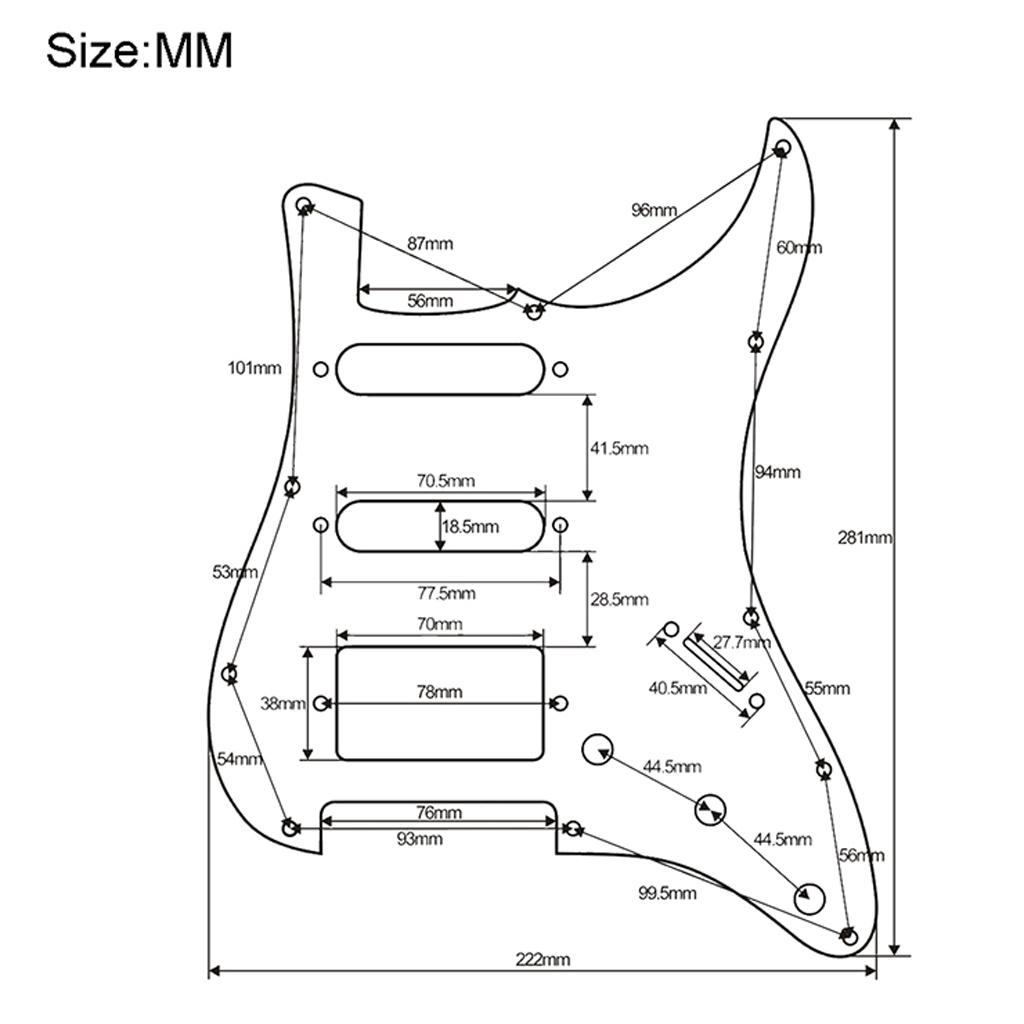 Guitar Pick Guard 3-Ply SSH Scratch Plate Replacement for Strat ST SQ Stratocaster Electric Guitar