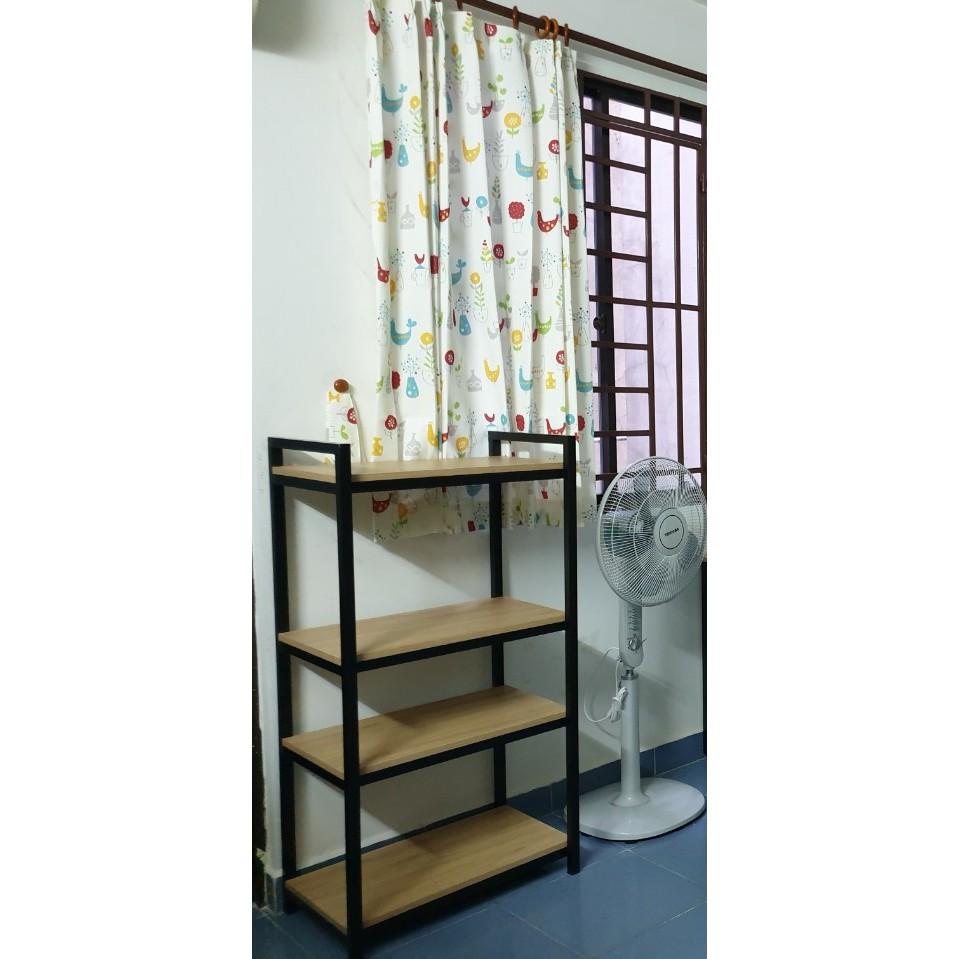 Kệ Để Lò Vi Sóng 4 Tầng Gỗ MDF Cao Cấp , Khung Sắt Sơn Tĩnh Điện Chắc Chắn- Kệ Bếp Đa Năng