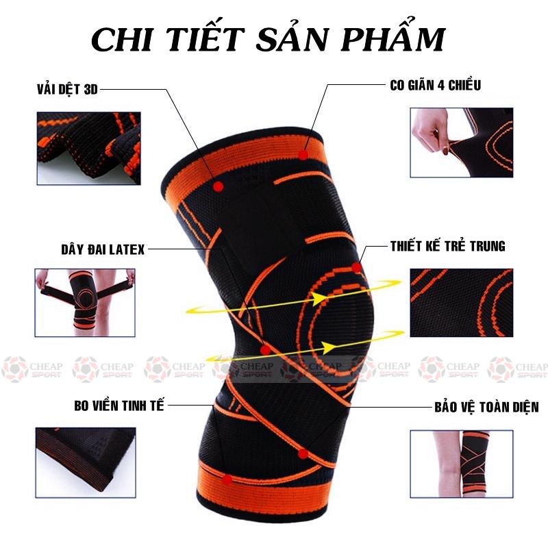 Bó Gối Thể Thao Bảo Vệ Đầu Gối Chơi Đá Bóng Bóng Rổ Bóng Chuyền Băng Đầu Gối Tập Gym Chạy Bộ Tennis Cầu Lông Đạp Xe Yoga - BG04/Black (Có dây)