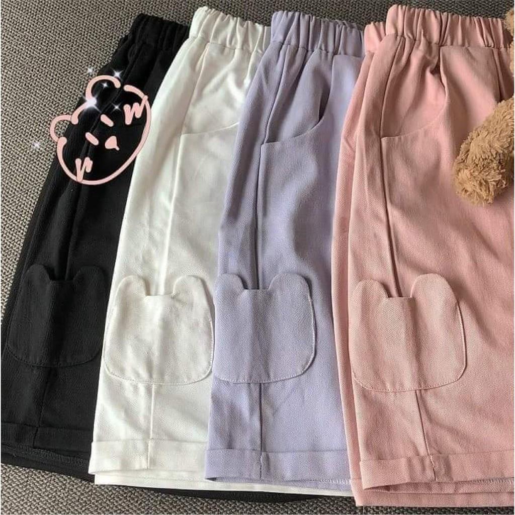 Quần Short nữquần đùi Túi Gấu Unisex Quần Đùi Nữ Gấu Gập thiết kế dáng dài siêu xinh với nhiều màu xinh xắn siêu cute
