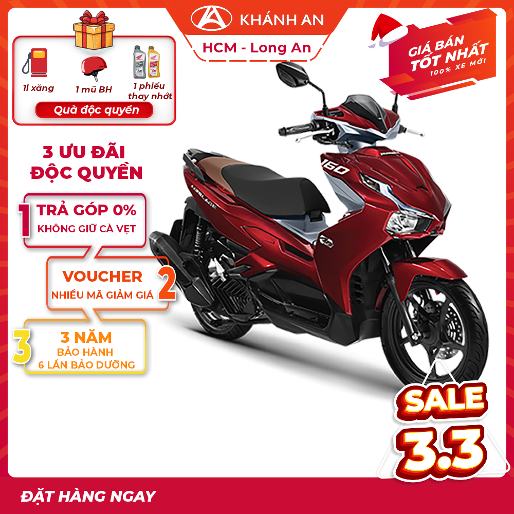 Xe máy Honda Air Blade 160cc 2023 - Phiên bản Tiêu Chuân - Phanh ABS - Đỏ Xám