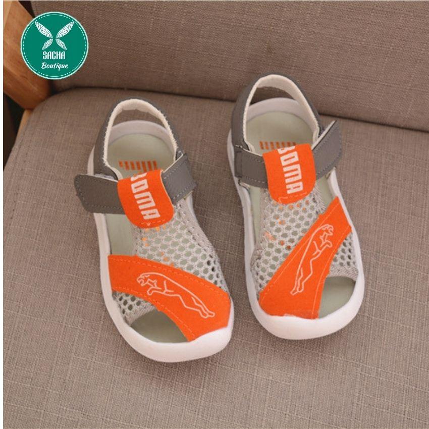 Dép quai hậu sandal bịt mũi lưới thoáng khí cho bé trai - D07