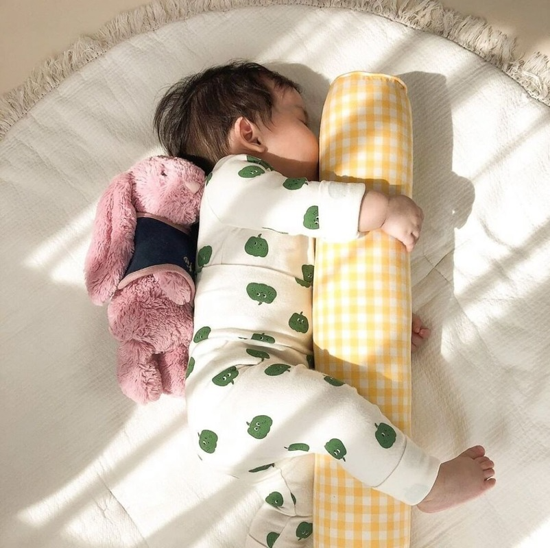 Nguyên Chất Cotton Kẻ Sọc Giường Cho Bé Ốp Lưng Nhà Phòng Ngủ Ghế Sofa Đệm Sơ Sinh Cho Bé Ngủ Tròn Dài Gối - one