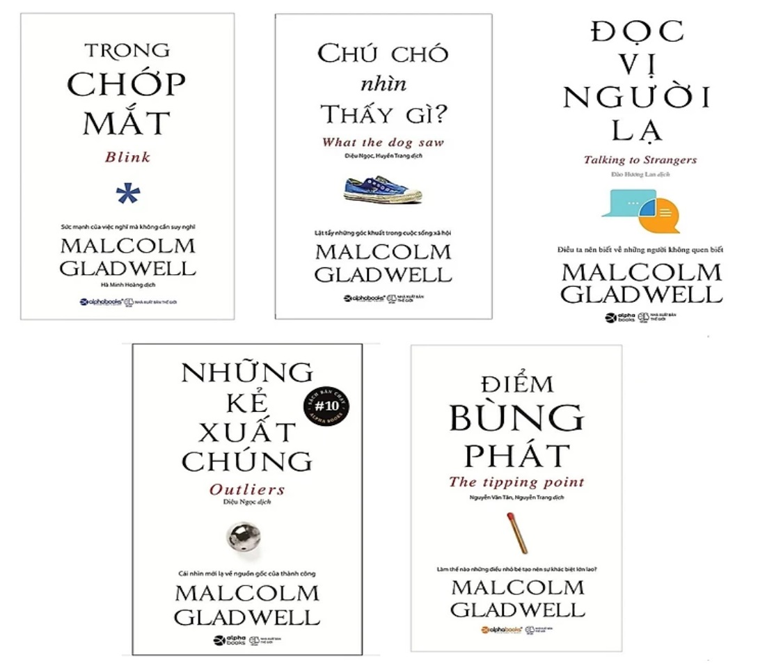 Combo 5 Cuốn Sách Của Tác Giả Malcolm Gladwell: Chú Chó Nhìn Thấy Gì + Điểm Bùng Phát + Đọc Vị Người Lạ +  Những Kẻ Xuất Chúng +  Trong Chớp Mắt