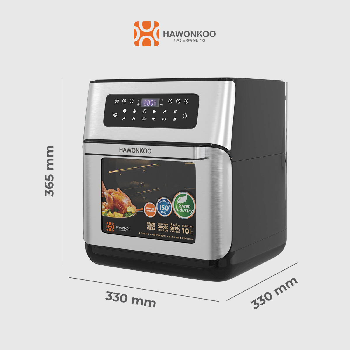 Nồi Chiên Không Dầu Điện Tử HAWONKOO AFH-101 10 Lít 1500W Hàng Chính Hãng Bảo Hành 12 Tháng - Thương Hiệu Hàn Quốc