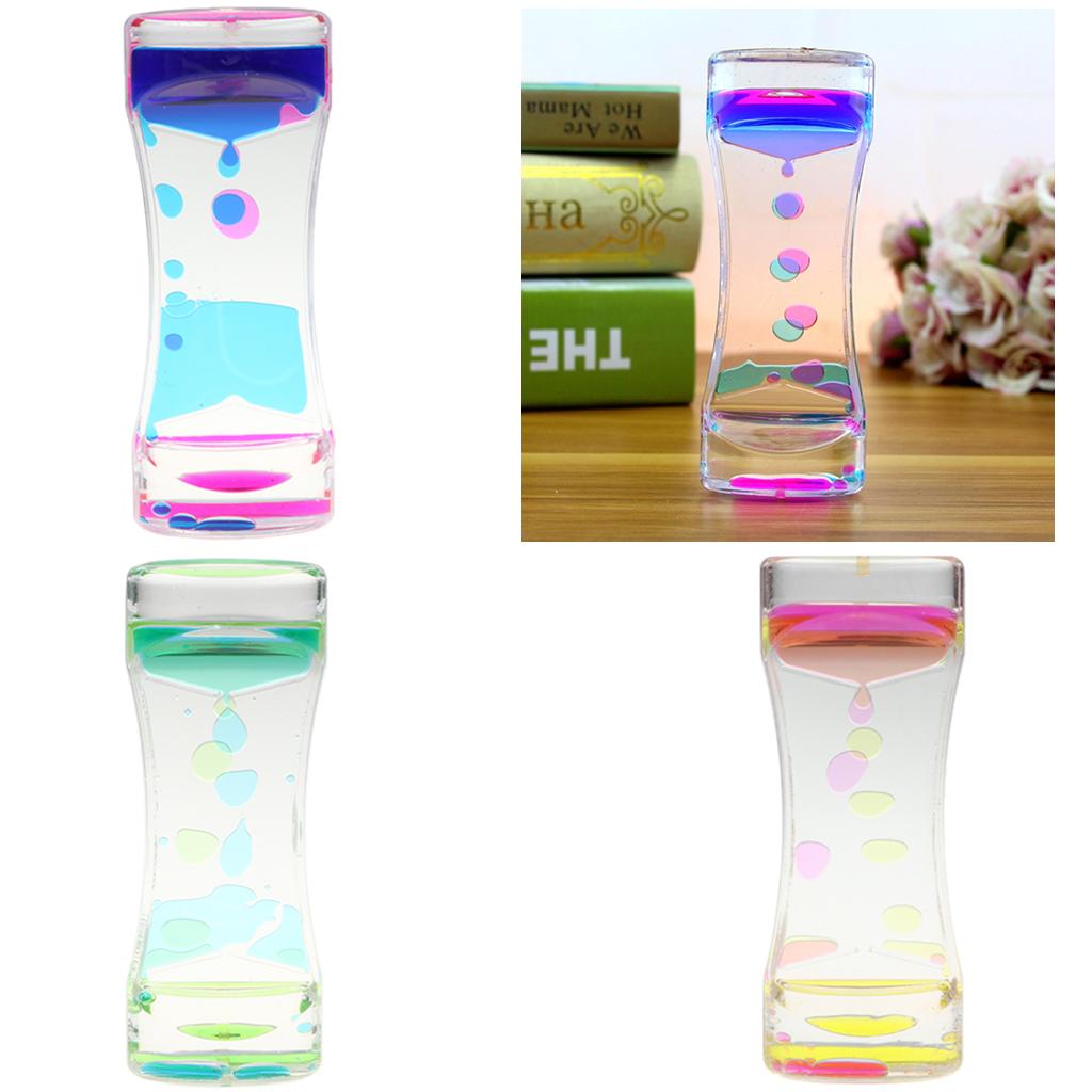 Double Color Floating Oil Liquid Hourglass Timer Sensory Toy