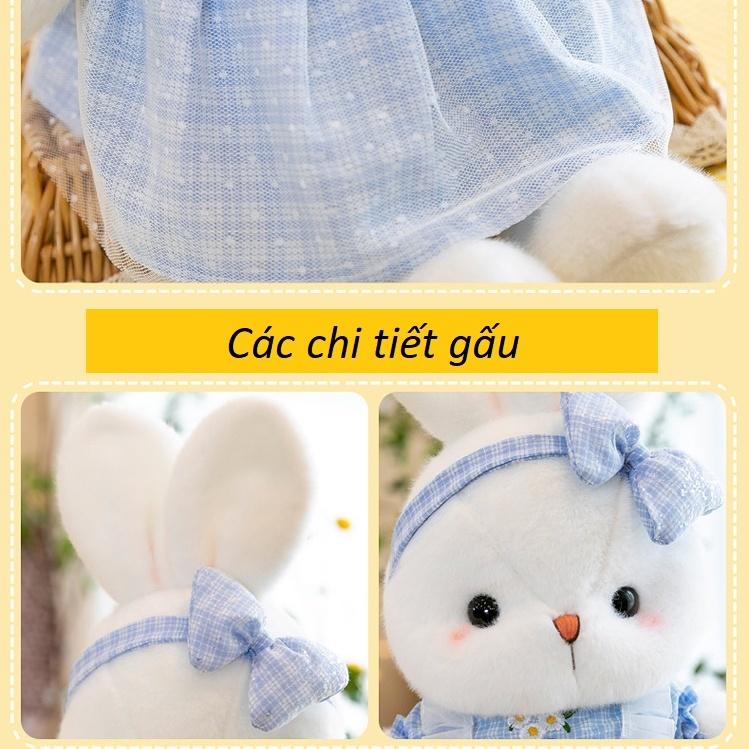 Gấu bông Thỏ nơ váy caro cao cấp cho bé gái - 55cm
