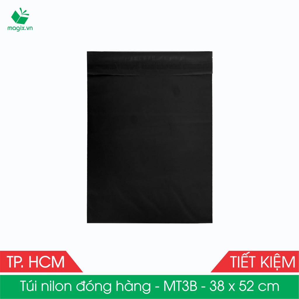 MT3B - 38x52 cm - Túi nilon TIẾT KIỆM gói hàng - 300 túi niêm phong đóng hàng màu ĐEN