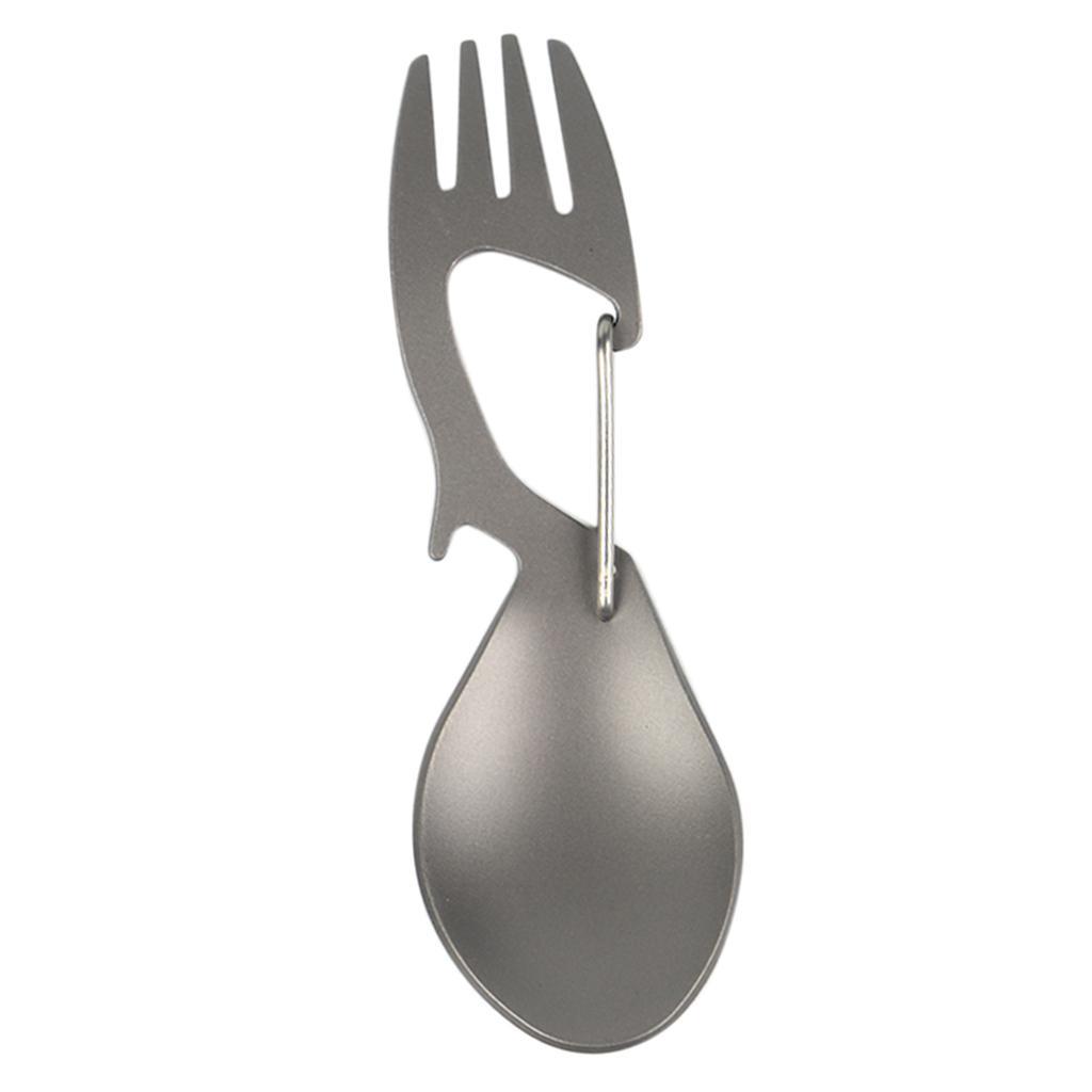 Multi-function Camping Spoon Fork Spork Beer Bottle Opener