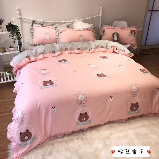 Bộ ga gối Cotton đũi