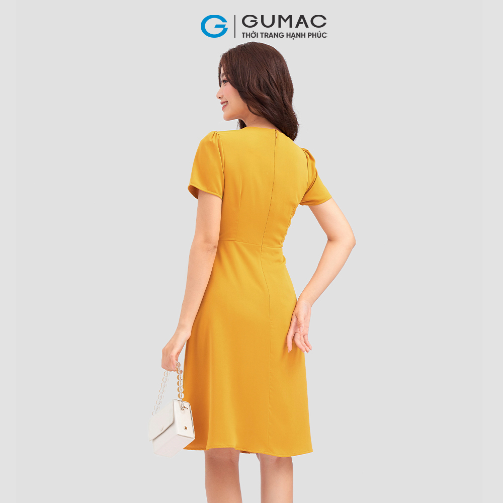 Đầm A nẹp nhún DC12076 thời trang GUMAC