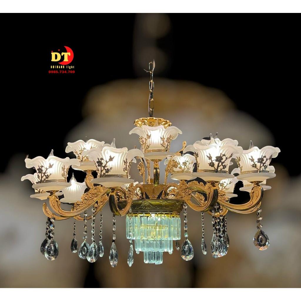 Đèn chùm nến phale 15 tay phòng khách cao cấp, phong cách mới bắc âu DQM