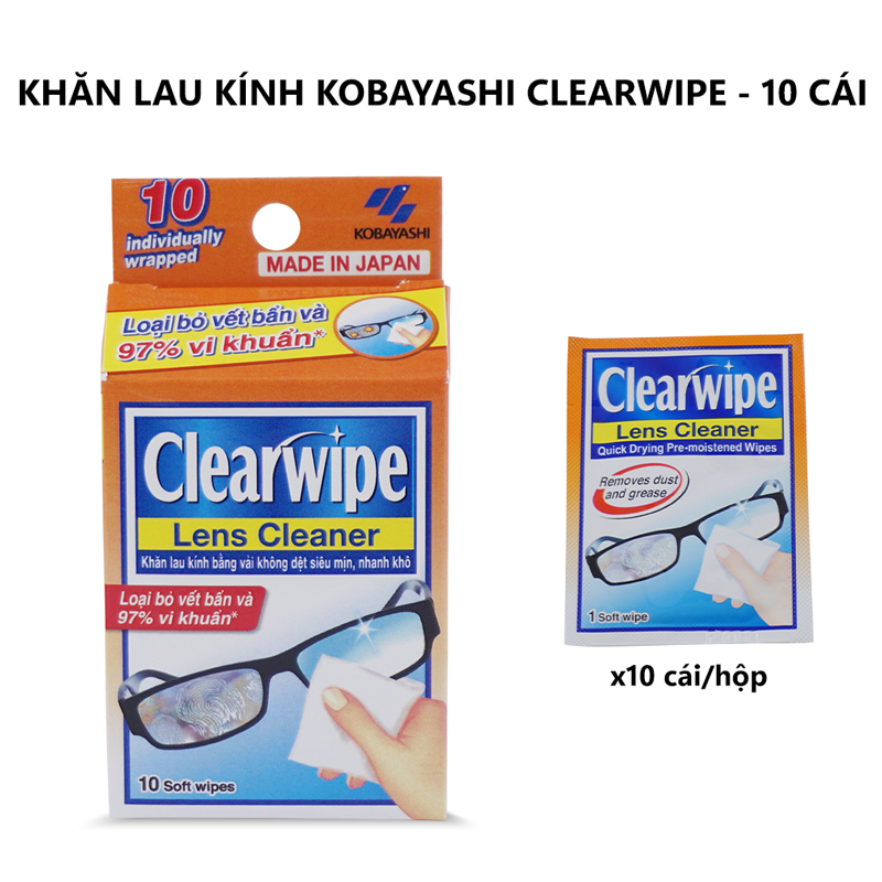 Hộp Khăn Lau Kính Clearwipe - Clearwipe Lens Cleaner (10 Cái/Hộp)