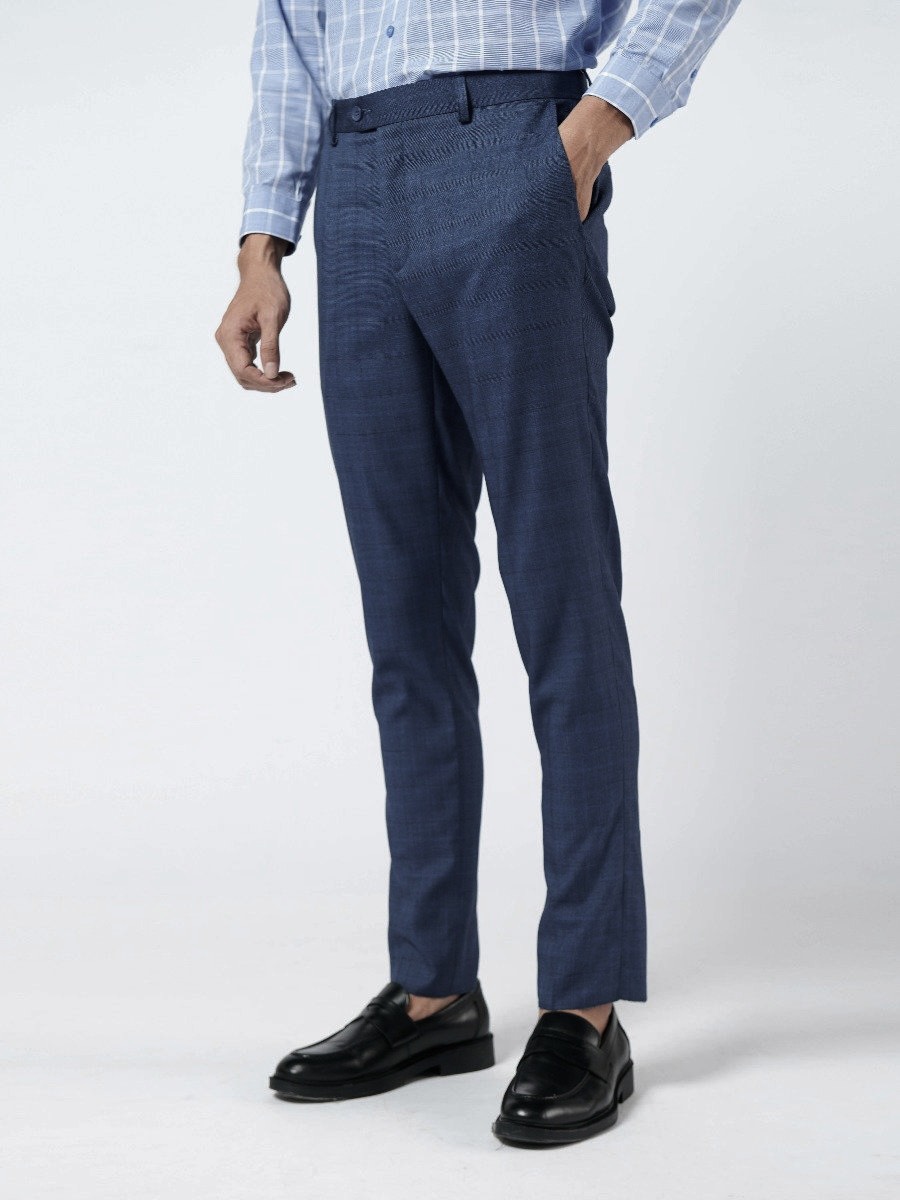 OWEN - Quần âu nam TRENDY màu XANH KẺ CA RÔ 220197 - Quần tây nam dáng ôm