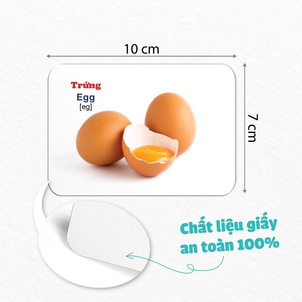 Bộ Thẻ Học Thông Minh Cho Bé, Flashcard Song Ngữ Anh Việt 16 Chủ Đề 416 Thẻ, Đồ Chơi Giáo Dục Sớm