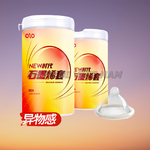 Bao cao su OLO Siêu mỏng 001, gel bôi trơn dầu Graphene siêu dẫn nhiệt + hạt tăng kích thước.- Hộp 10 Cái.