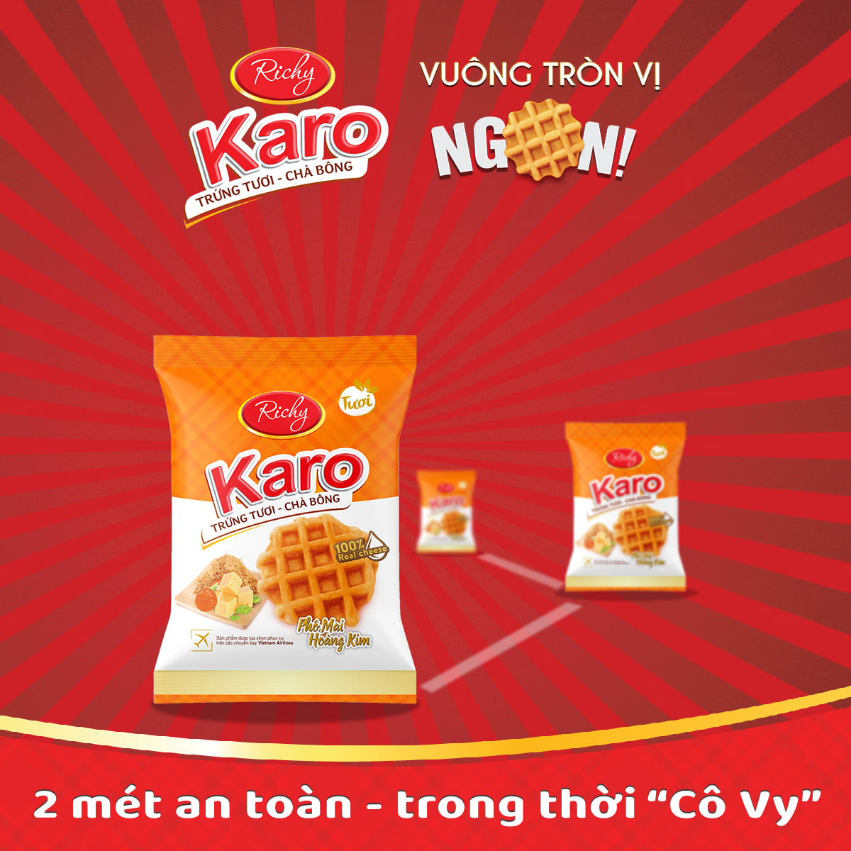 [BÁNH TƯƠI - HSD 45 NGÀY] Bánh Karo Hoàng Kim bịch 6 chiếc ( 26g/chiếc)