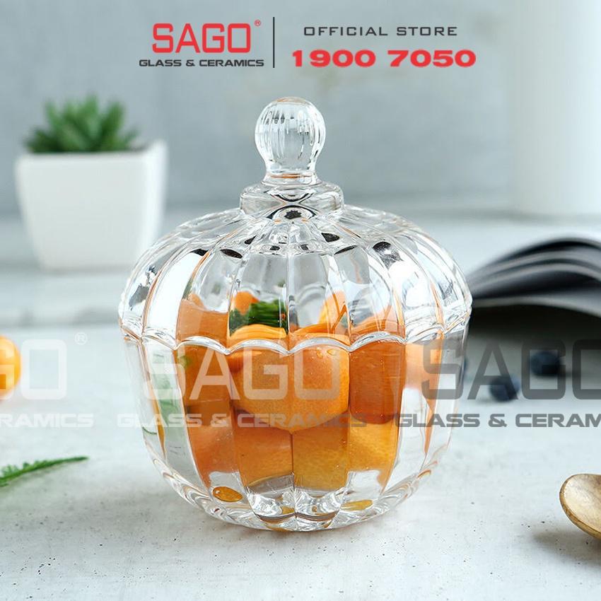Thố Mứt Thủy Tinh Kim Cương Delisoga Đựng mứt