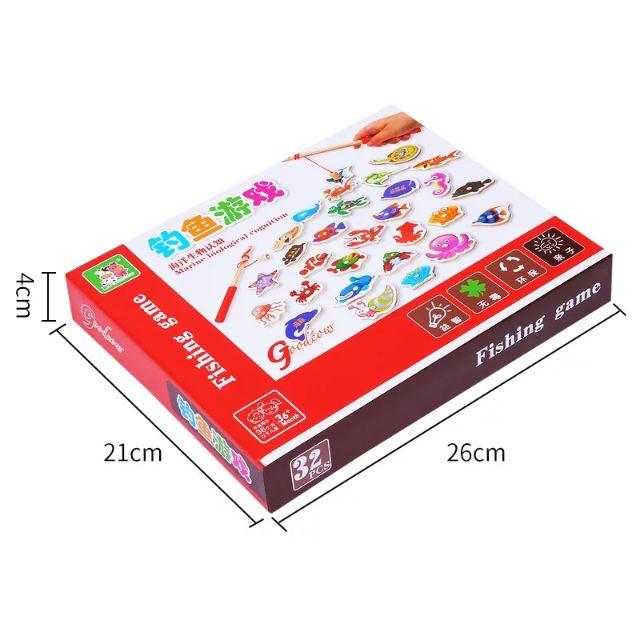Bộ câu cá nam châm 32 con bằng gỗ