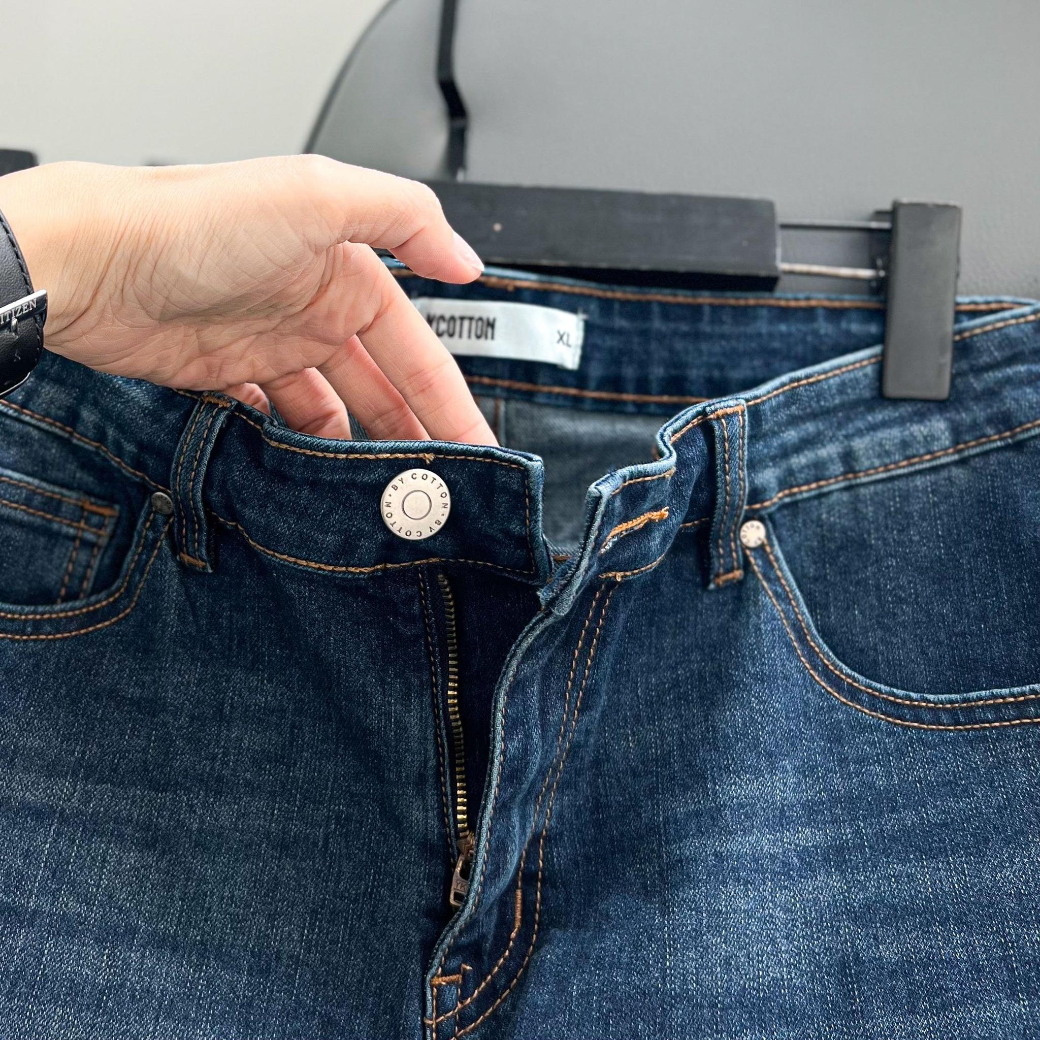 Quần Jean Dài Nam Màu Xanh Đậm BY COTTON Dark Blue Basic Jeans