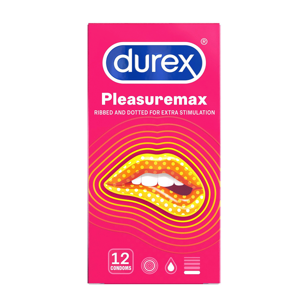 [Hộp 12 cái] Bao cao su Durex Pleasuremax - Size lớn 56mm, gân và điểm nổi