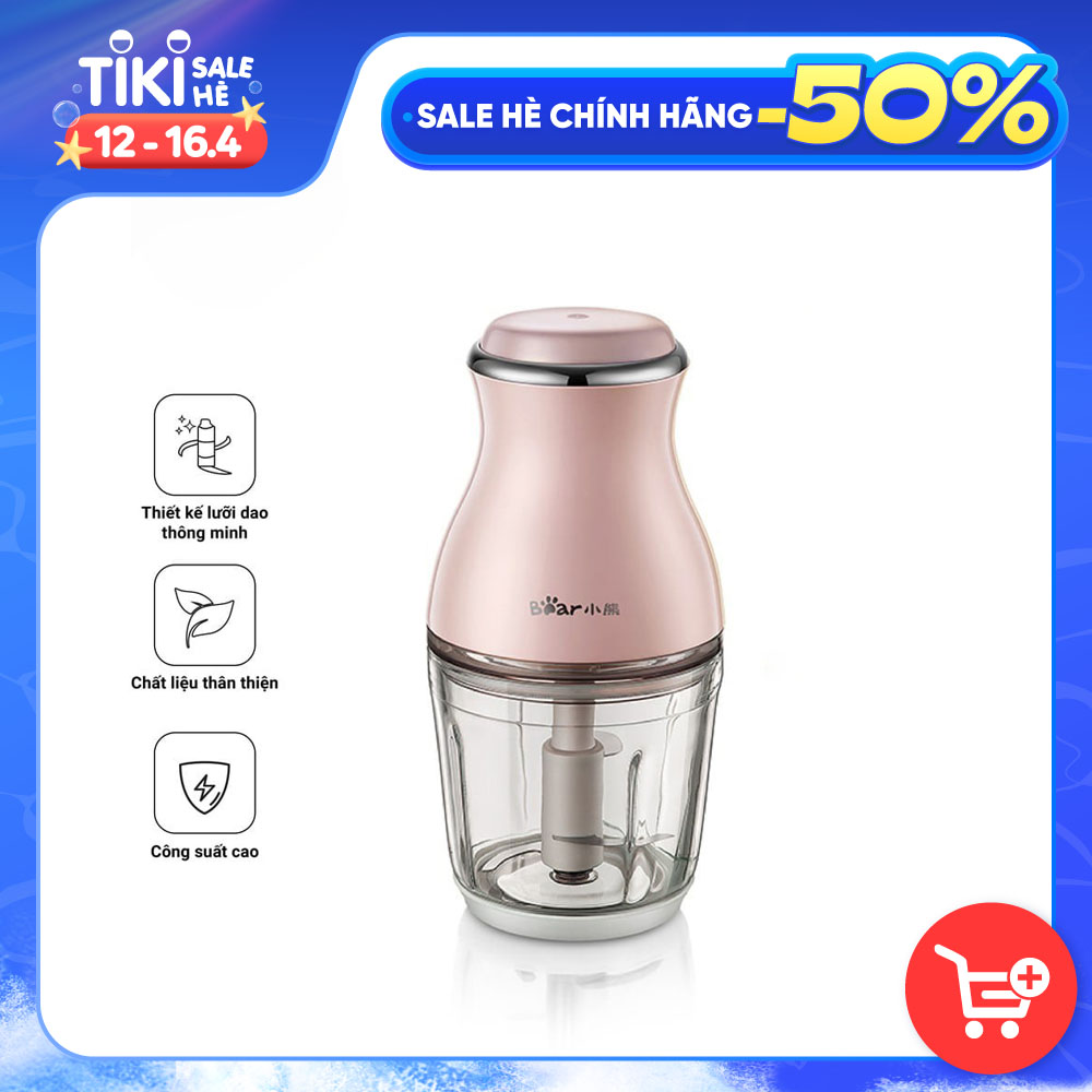 Máy Xay Thịt,Thực Phẩm Đa Năng Bear QSJ-B02U2 Dung Tích 600ML  - Hàng Chính Hãng