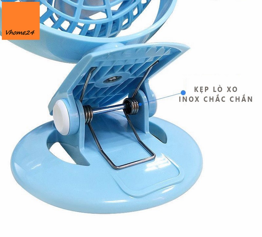 QUẠT KẸP BÀN SẠC TÍCH ĐIỆN CAO CẤP DP