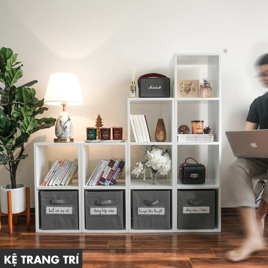 Kệ gỗ tổ ong đa năng, kệ sách 3 tầng trang trí giá rẻ, lắp ghép tiện dụng cho học sinh, sinh viên TAGO ND16