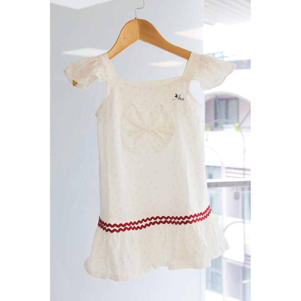 Đầm bé gái cotton 2 chiều tay cánh tiên