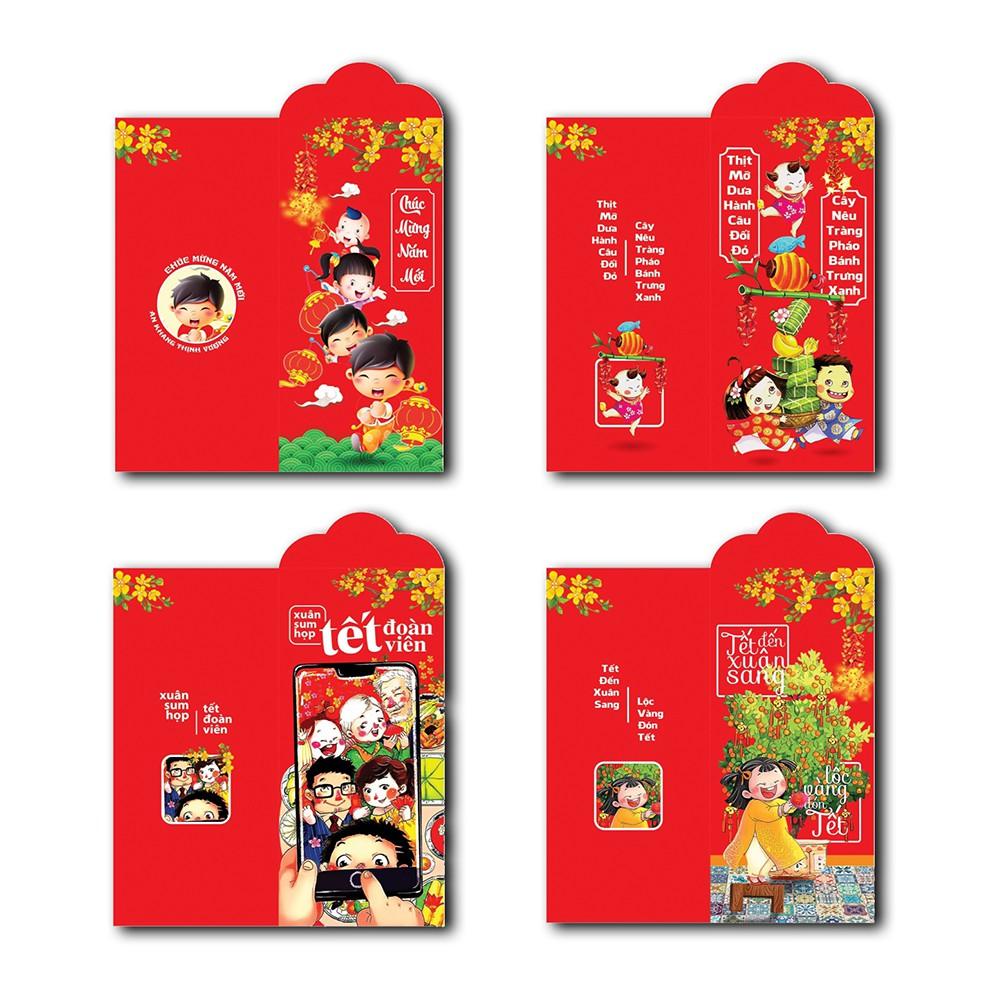 Combo 100 Bao Lì Xì Tết Tân Sửu 2022 Giao Đủ Mẫu