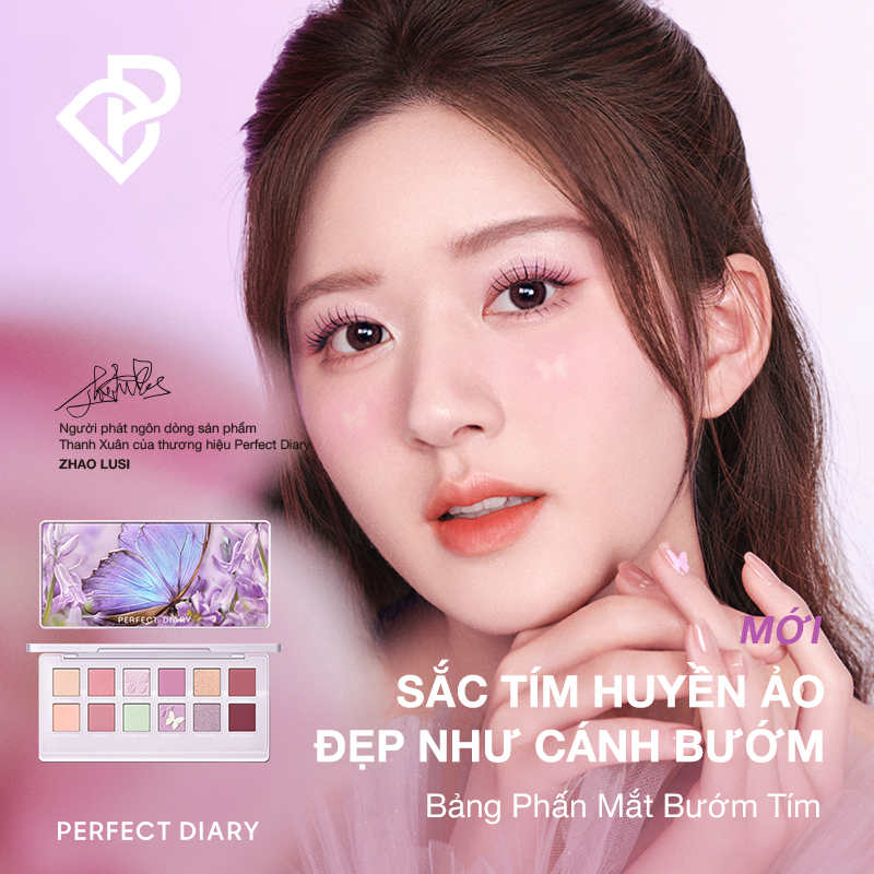 Bộ Son Môi 0.8gNhung Lì Độ lên màu Cao Phiên Bản Mùa Đông+Bảng Phấn Mắt 12 màu 14g Perfect Diary