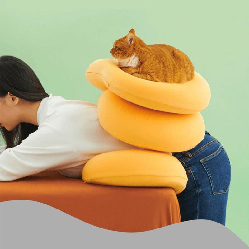 Mcao Mèo Bụng Gối Sáng Tạo Bảo Vệ Cổ Tử Cung Chậm Xốp Định Hình Giấc Ngủ Sâu Giảm Áp Lực Gối Cổ 1Pc TJ3959
