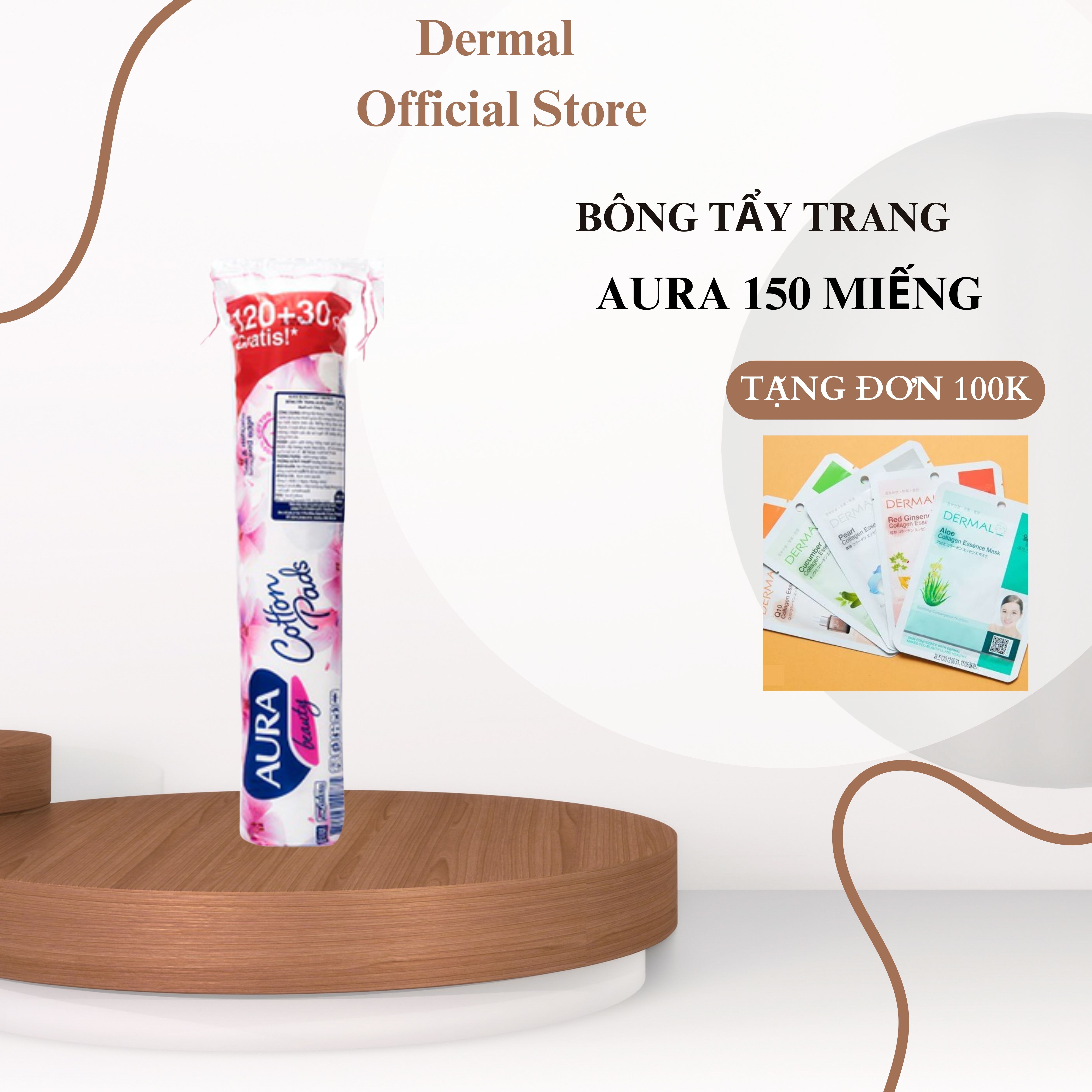 Bông tẩy trang Aura Beauty 120+30 miếng