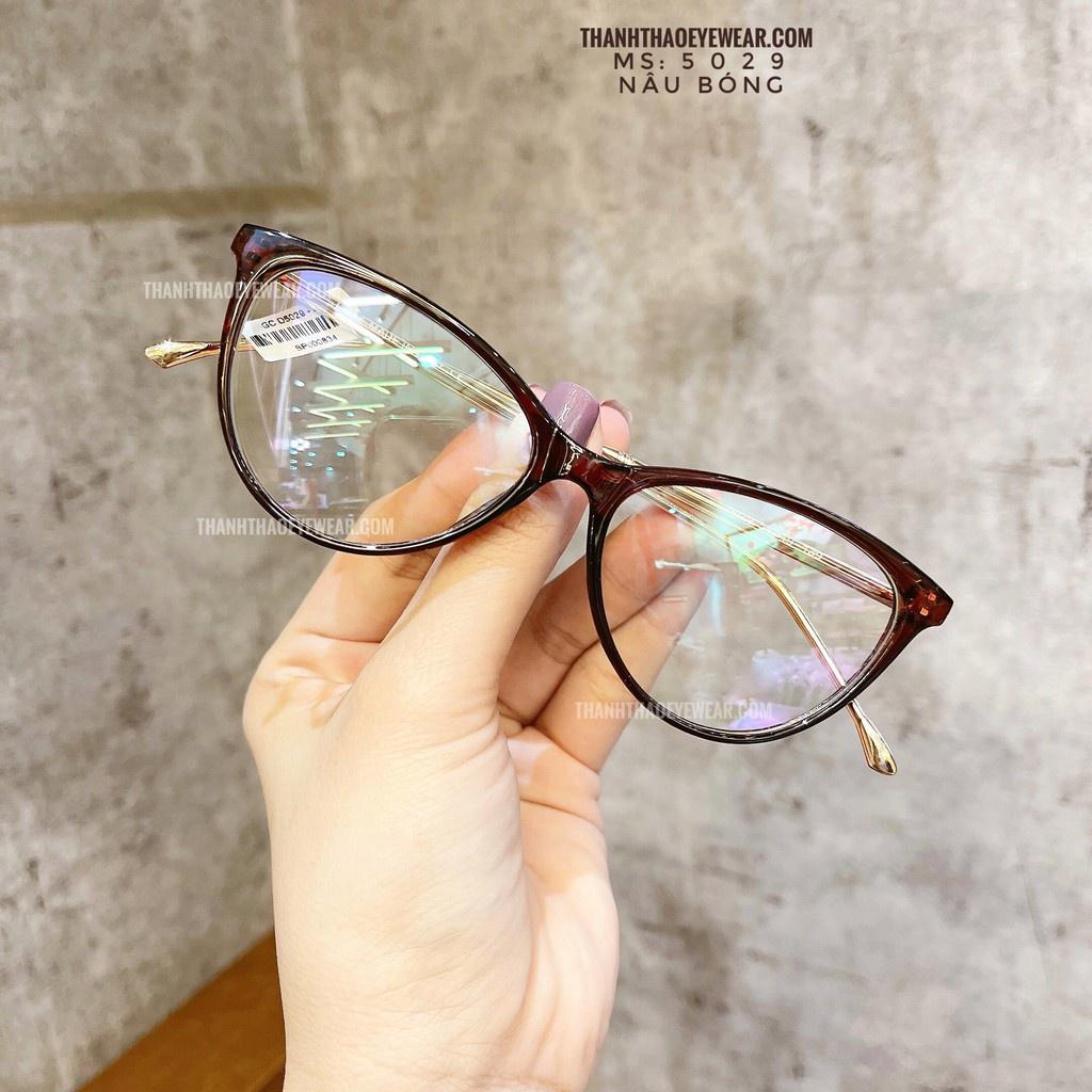 Kính Cận Mắt Mèo Dáng Mảnh Mix Kim Loại Thời Trang Nữ Di5029 Phong Cách Hàng Quốc Hottrend 2021 - ThanhThaoEyewear