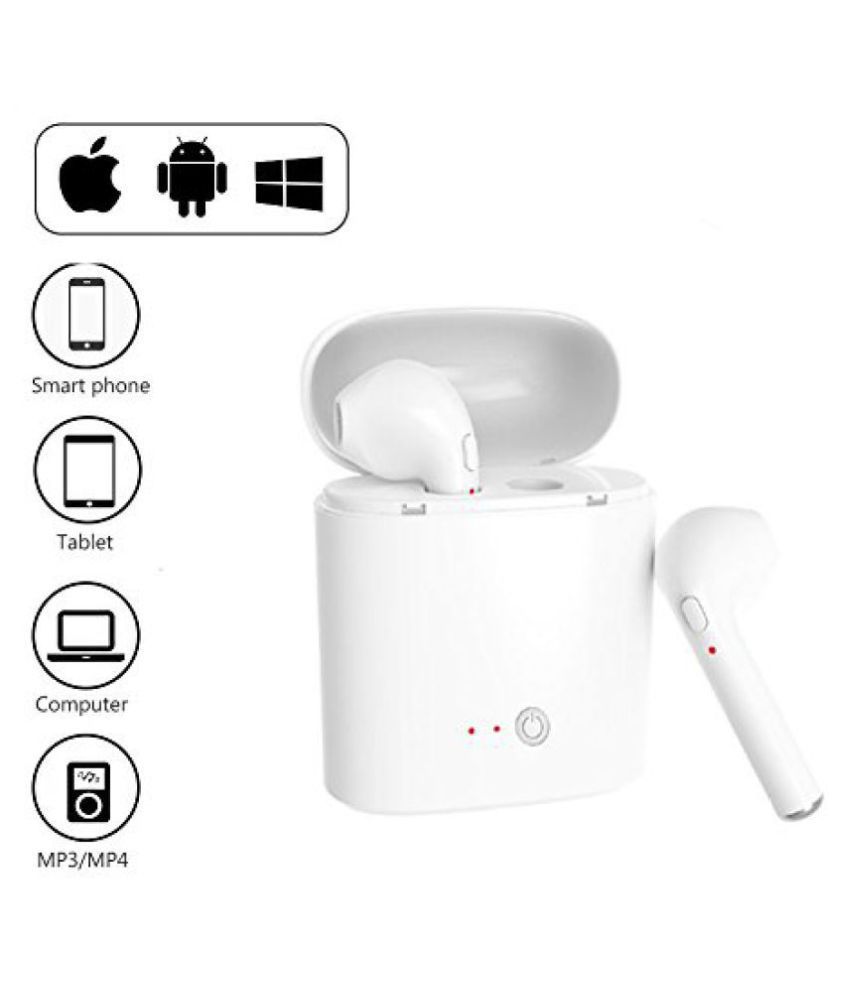 Tai nghe Bluetooth i7s tai nghe không dây 2 tai kiểu dáng airpods - tặng giá đỡ điện thoại Iring