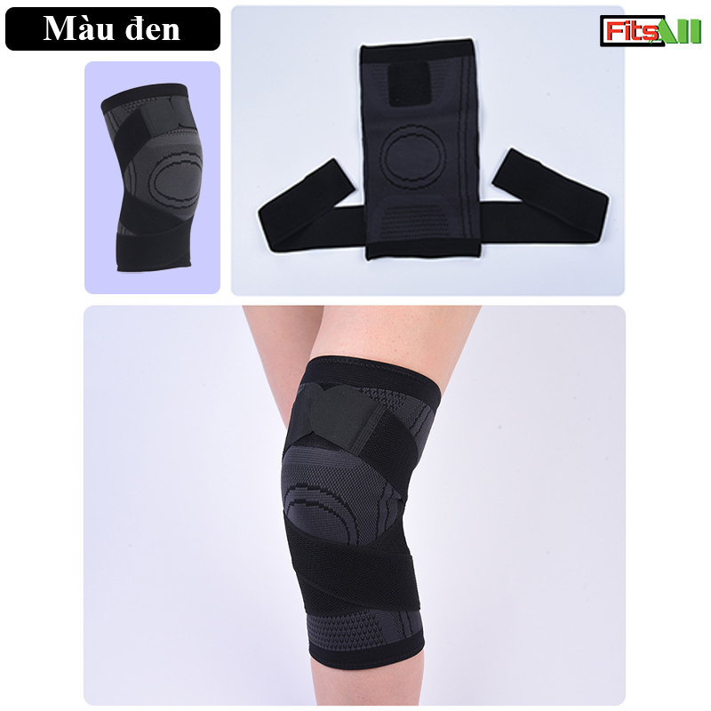 Băng bảo vệ khớp gối, bó gối thể thao có dây đai quấn trợ lực dày dặn và thoáng khí BGFA03