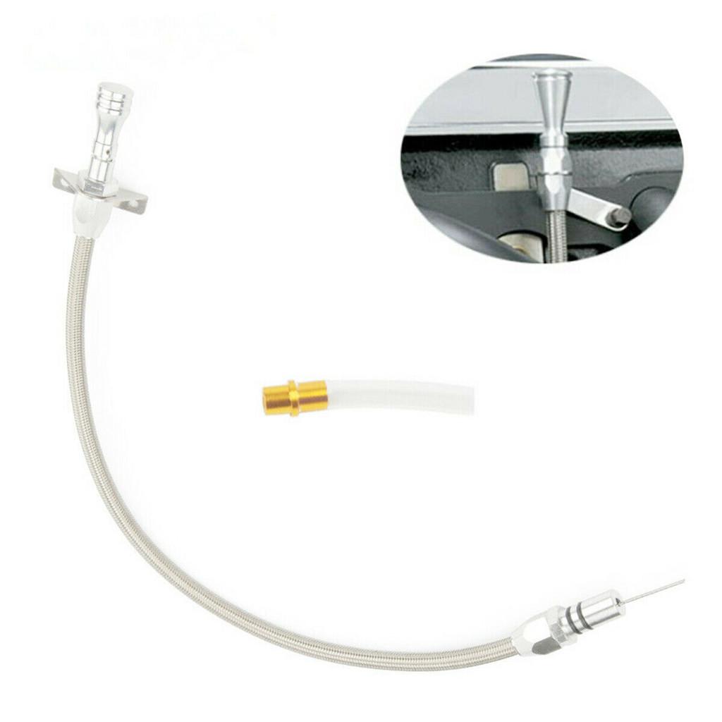 Flexible Transmission Dipstick for Chevy GM TH350 w/ Clear Tube Silver