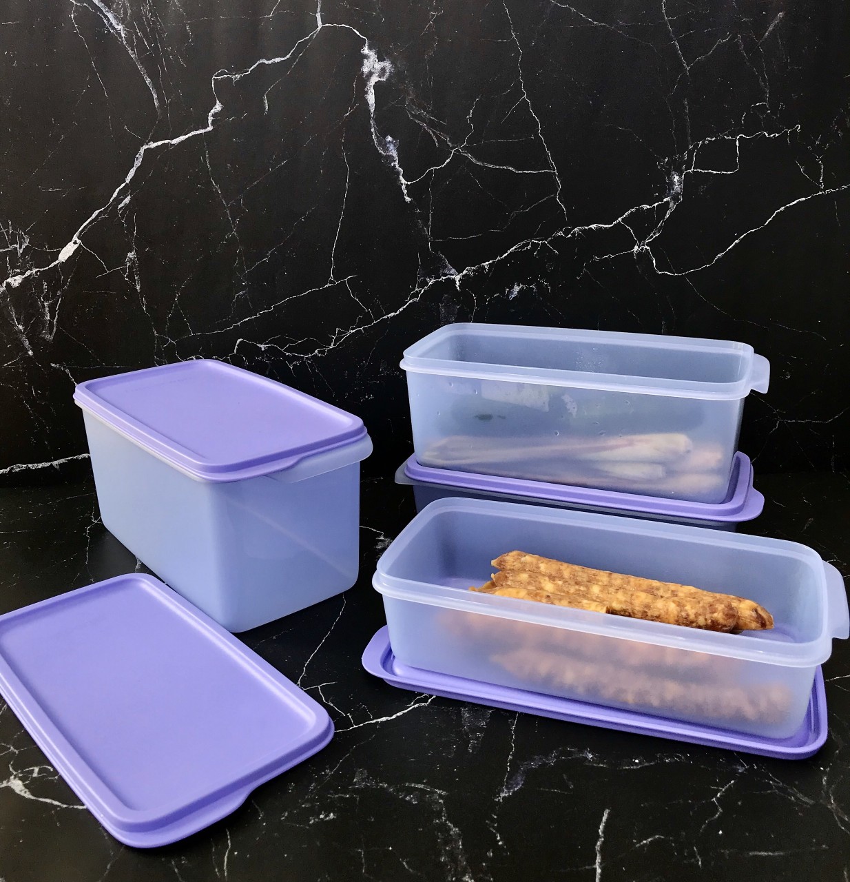 BỘ 4 HỘP TRỮ MÁT TUPPERWARE STAK N STOR