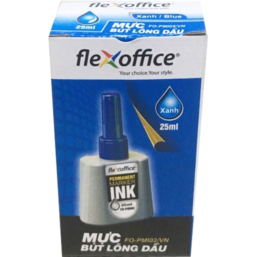 Mực Bút Lông Dầu Flexoffice FO-PMI02 - Mực Xanh