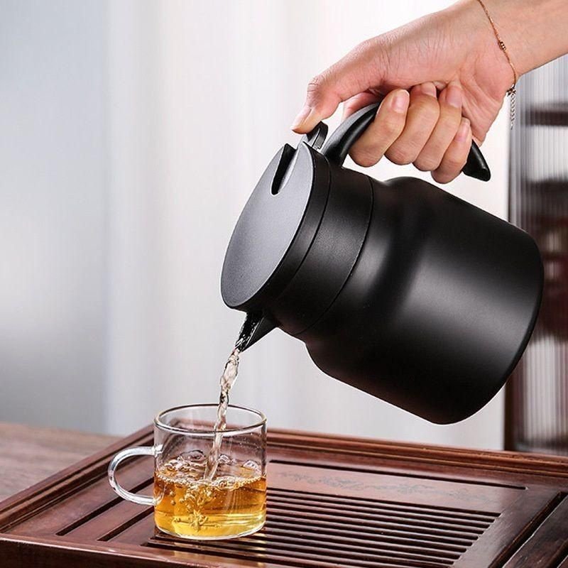 Bình giữ nhiệt đựng nước, trà, cafe thiết kế có lưới lọc trà inox - Ấm giữ nhiệt pha trà đặt bàn dung tích 1000ml thiết kế đẹp sang trọng