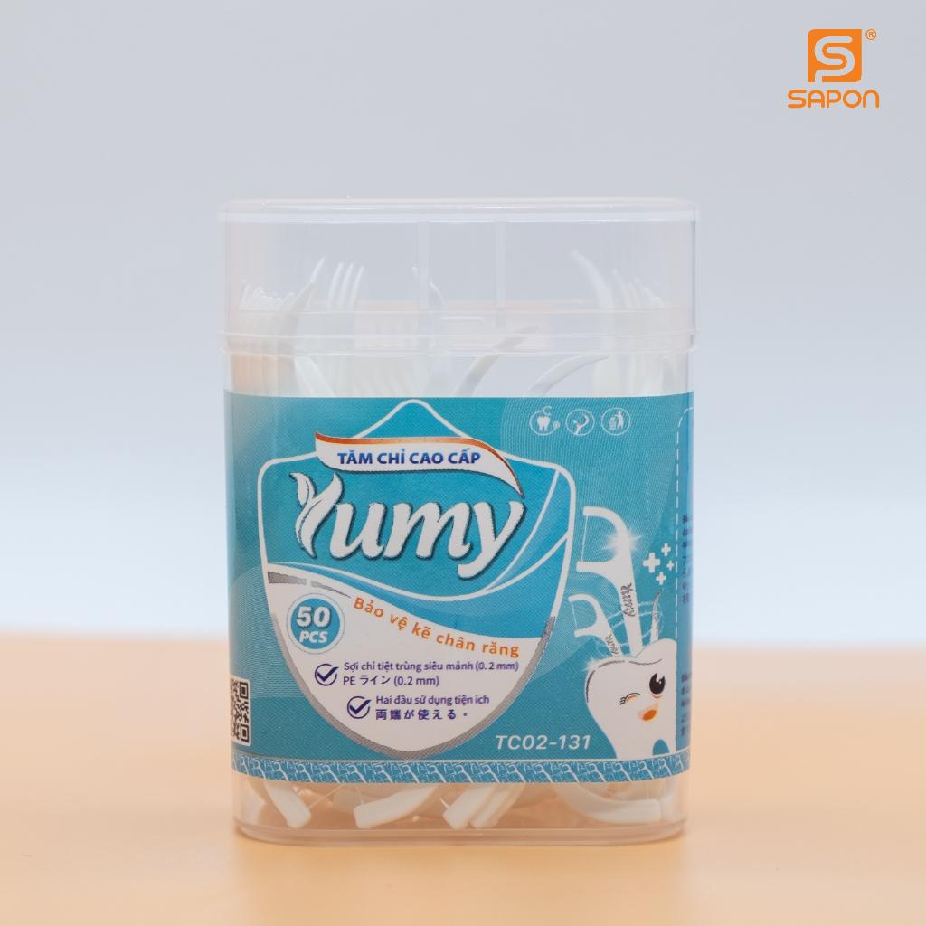 [Lố 12 hộp] Tăm chỉ YUMY Cao Cấp, Tăm chỉ nha khoa hộp đứng (TC02-131) 50 cái/ Hộp