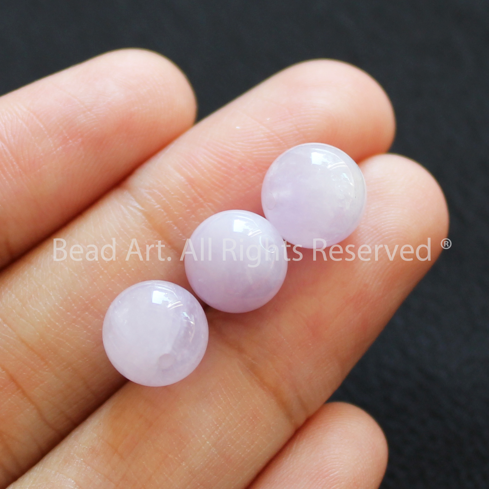 [1 Hạt] 9MM Đá Thạch Anh Tím Sữa Lavender, Milky Lavender Amethyst Tự Nhiên Loại A, Phối Vòng Tay Phong Thuỷ, Chuỗi Hạt, Trang Sức, Hợp Mệnh Thổ, Hỏa - Bead Art