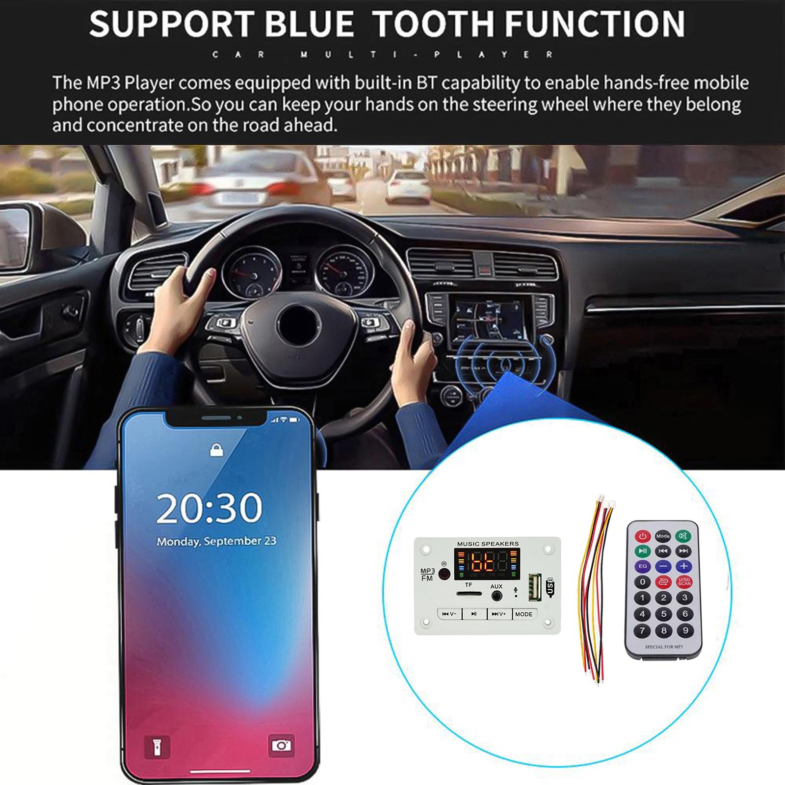 DC 5V /12V Car Stereo MP3 Decoder Board Recording Module Wireless Audio Module - Made of high reliable quality and durable material