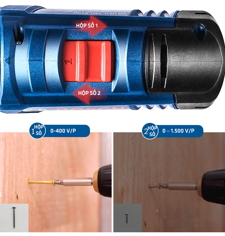 Máy khoan pin Bosch GSB 120-LI - Hàng chính hãng