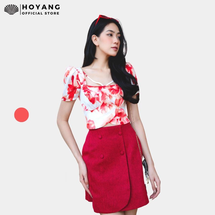 Áo Croptop Cổ Vuông Vạt Chéo Hot Trend HOYANG A160