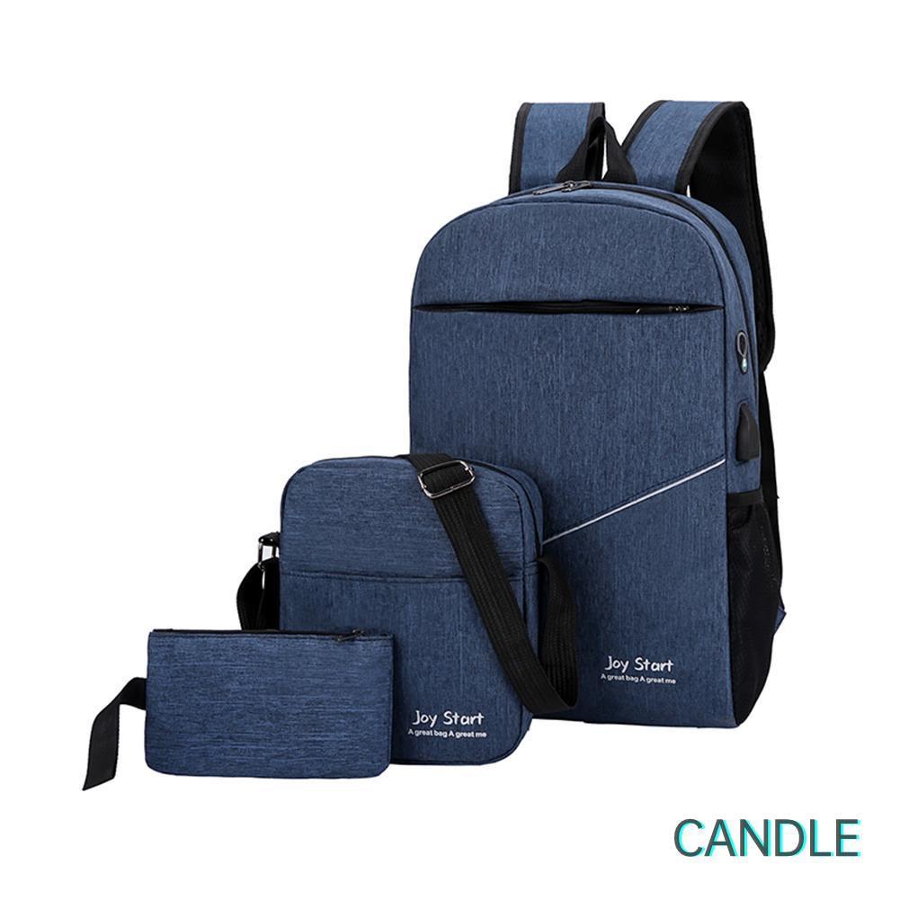 Set 3 Ba Lô Túi Ví Nylon Thời Trang Unisex