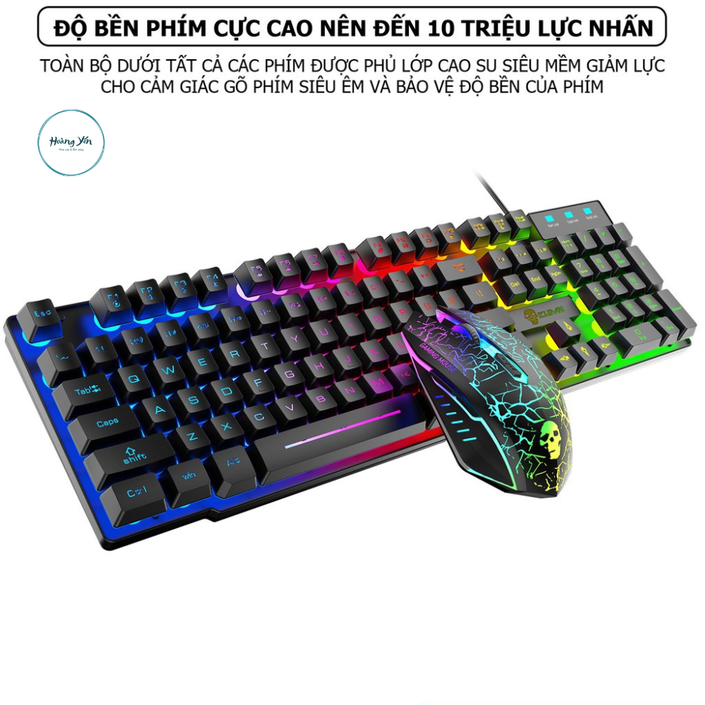 Bộ Bàn Phím Và Chuột Chơi Game Có 10 Chế Độ Led Khác Nhau T6RGB Super PRO 2022 Tương Thích Máy Tính PC Laptop