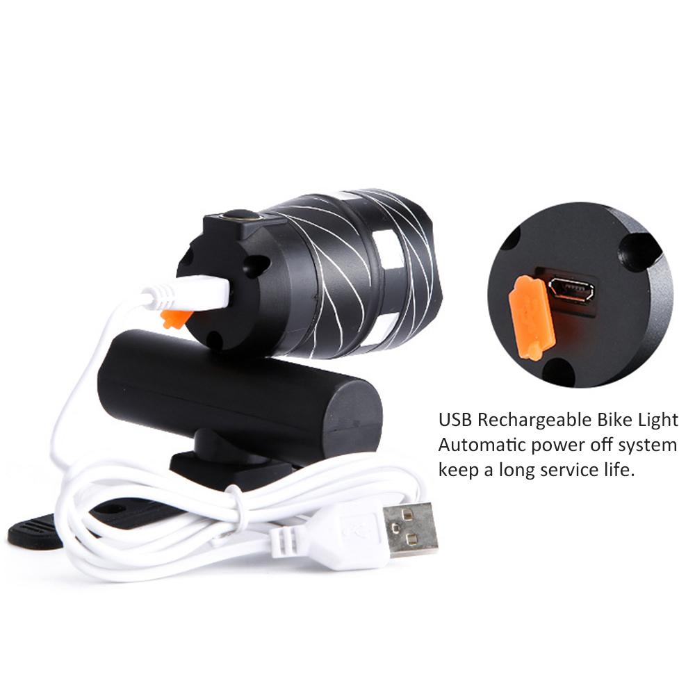 Đèn chiếu sáng phía trước cho xe đạp, chống nước, sạc USB